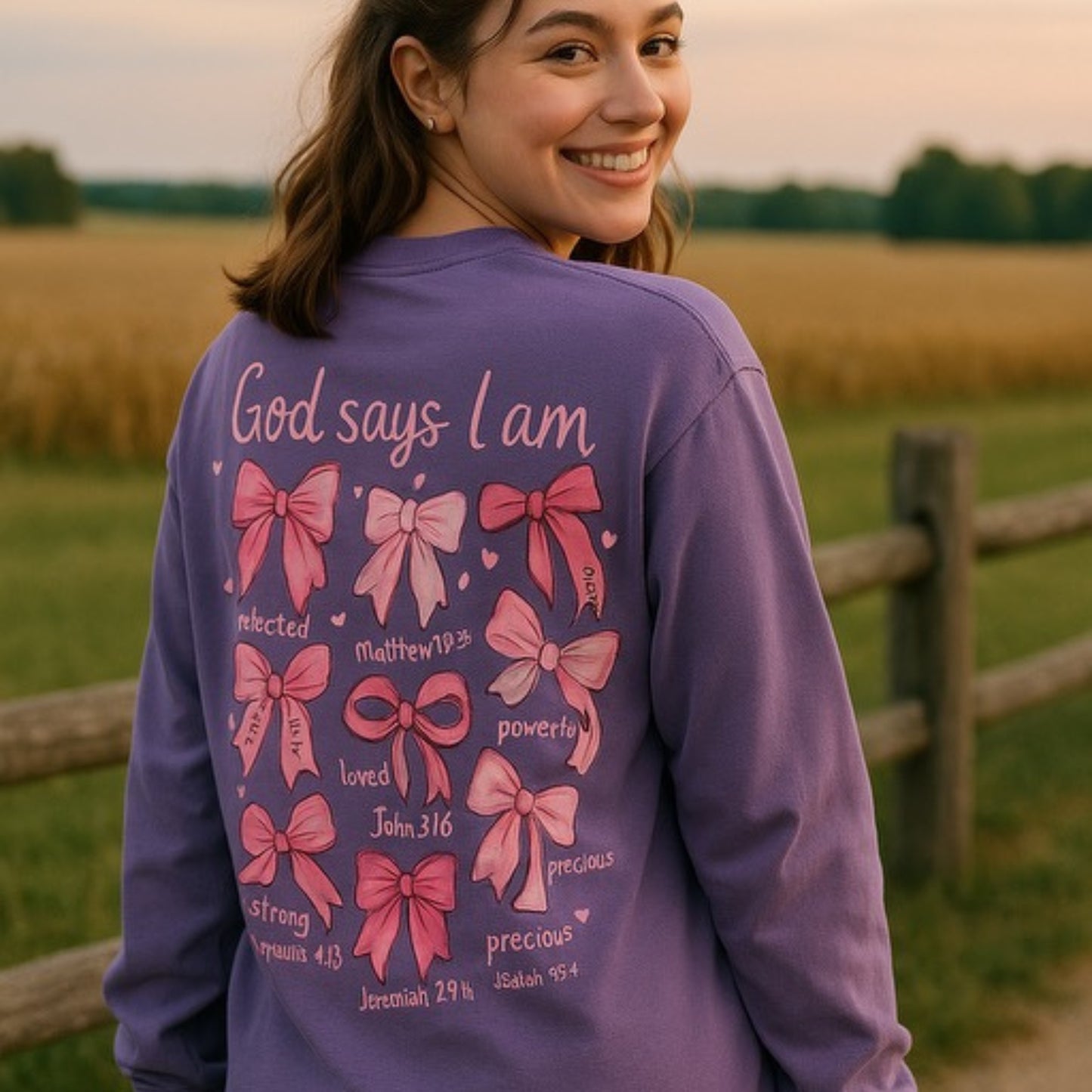 God Says I Am |Garment-dyed heavyweight long-sleeve shirt