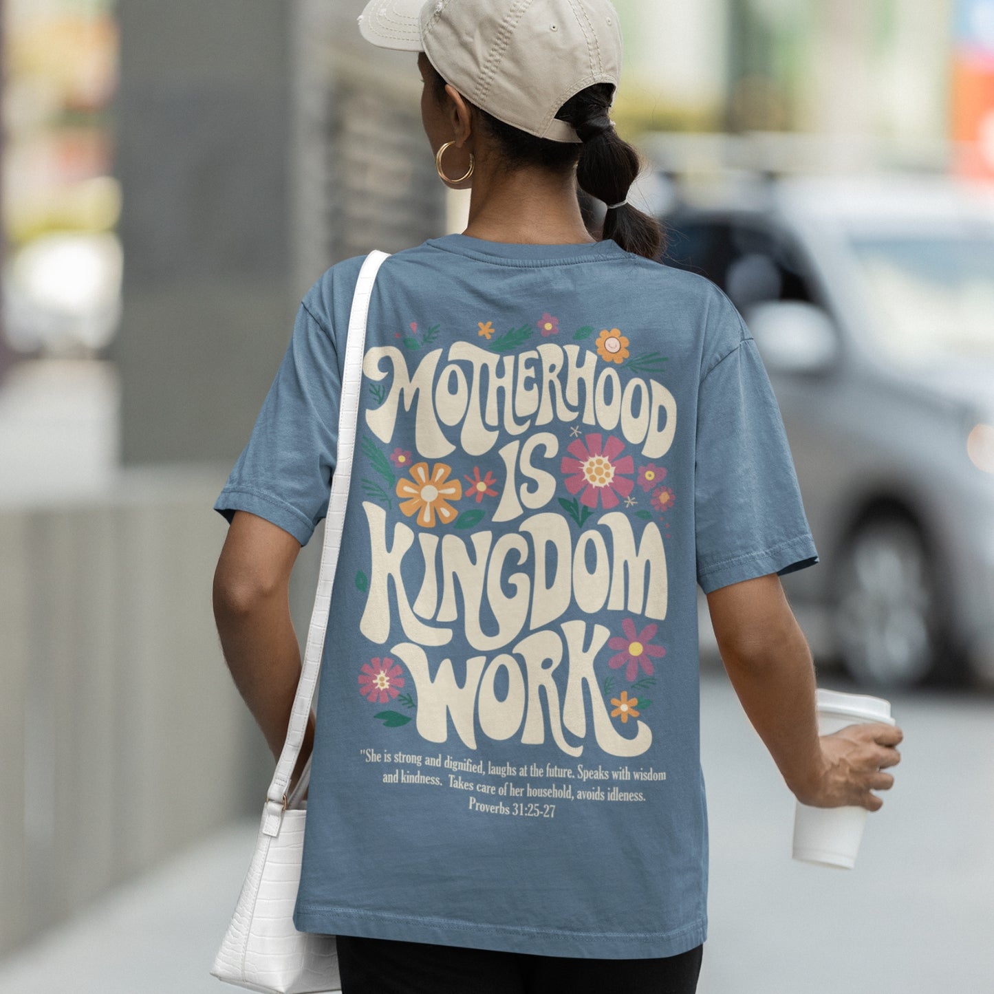Motherhood Is Kingdom Work Boho | Heavyweight Tee