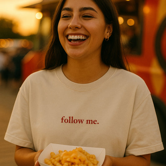 Follow Me | Embroidered Oversized Tee