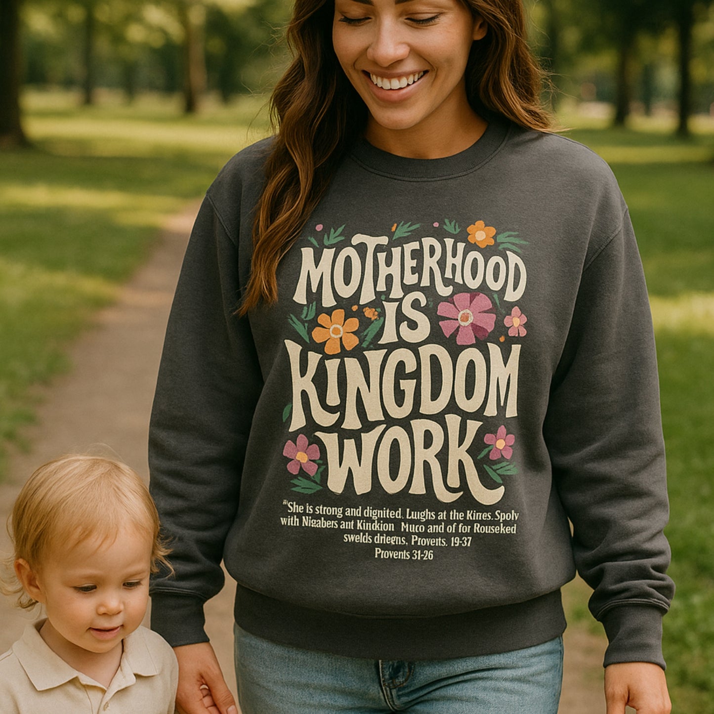 Motherhood is Kingdom Work Boho | Crewneck
