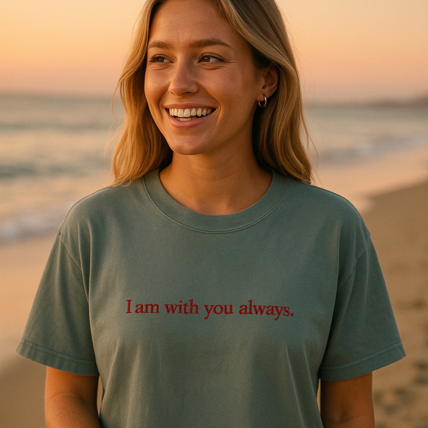I Am With You Always | Embroidered Oversized Tee