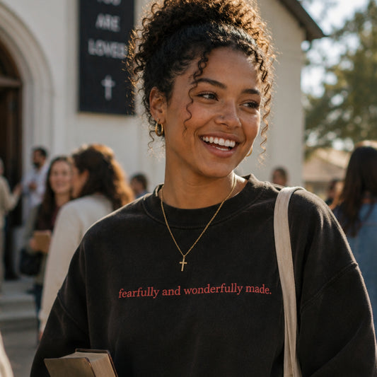 Fearfully and Wonderfully Made | Embroidered Premium Crewneck