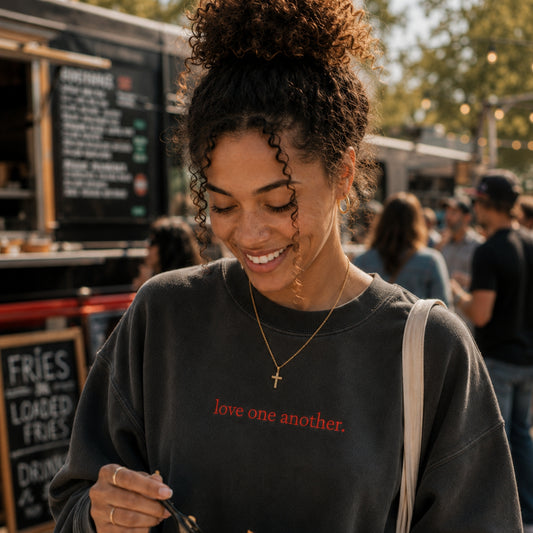 Love One Another | Embroidered Premium Crewneck