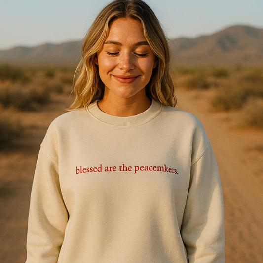 blessed are the peacemakers | Embroidered Heavyweight Long Sleeve