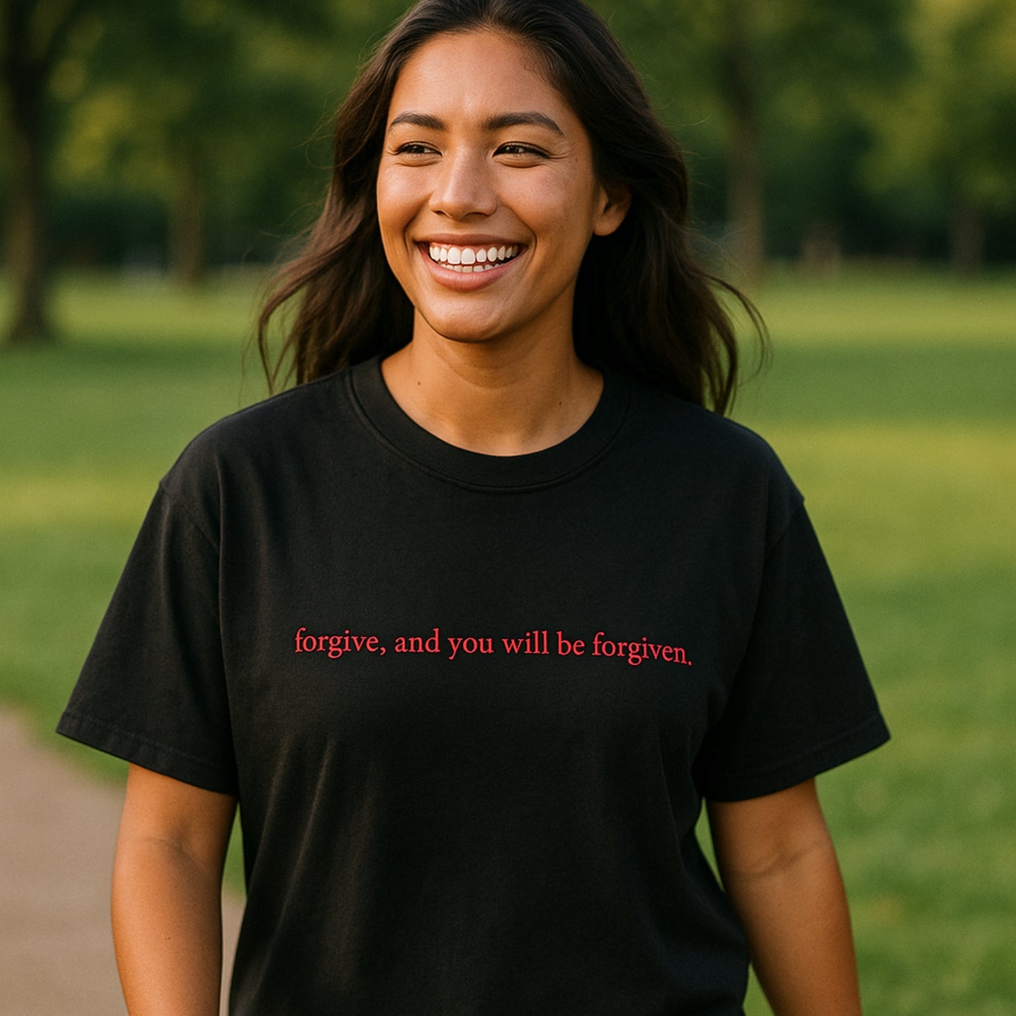 Forgive And You Will Be Forgiven | Embroidered Oversized Tee