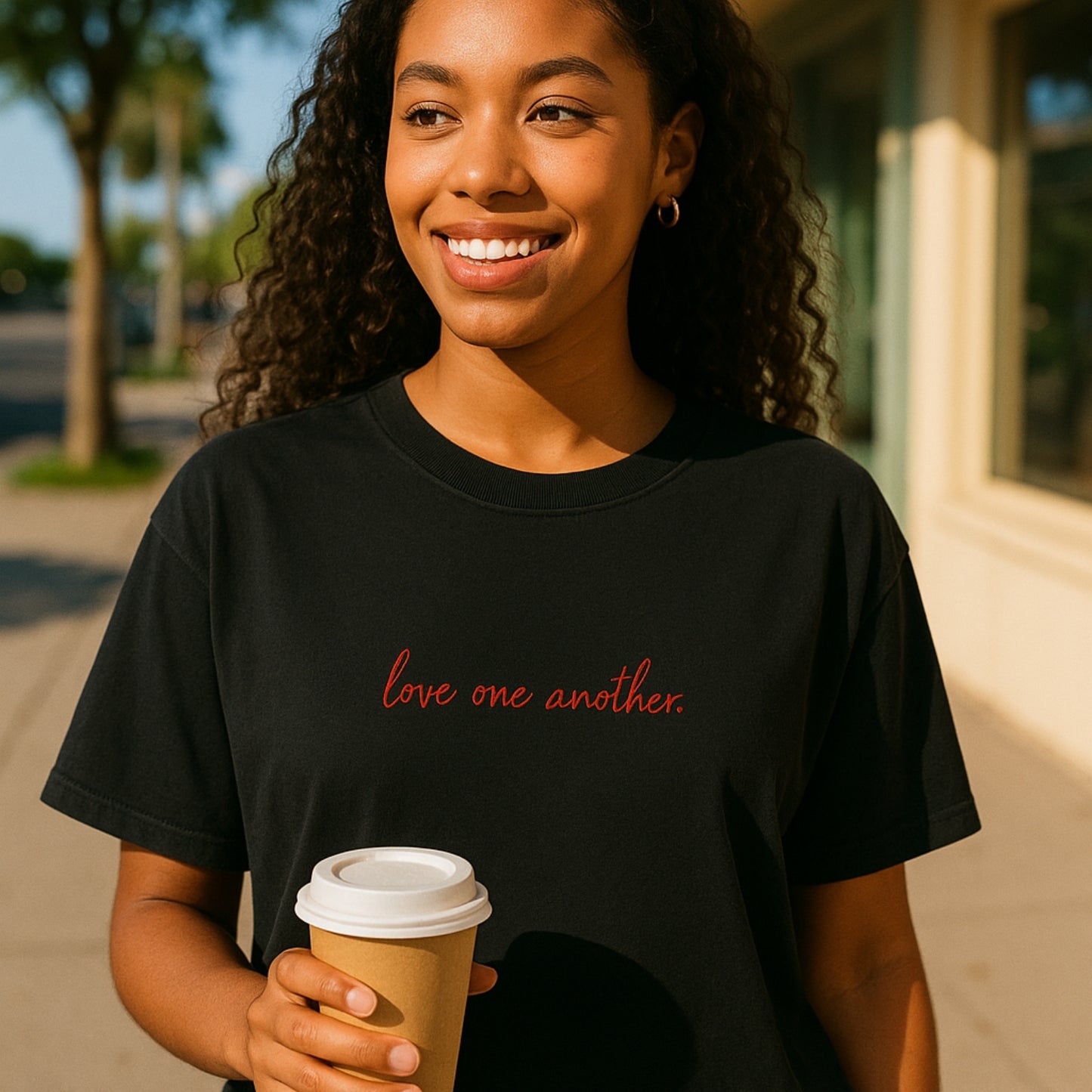 Love one another | Oversized faded t-shirt
