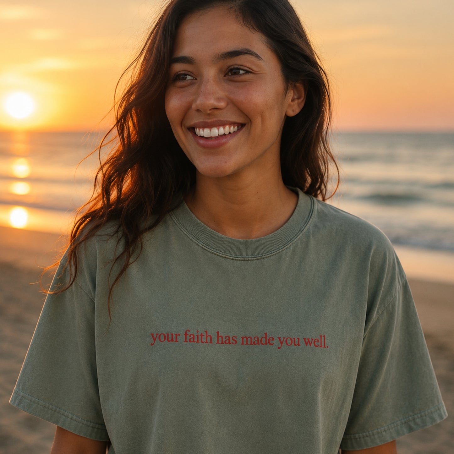 Your Faith Has Made You Well | Embroidered Heavy Faded Tee
