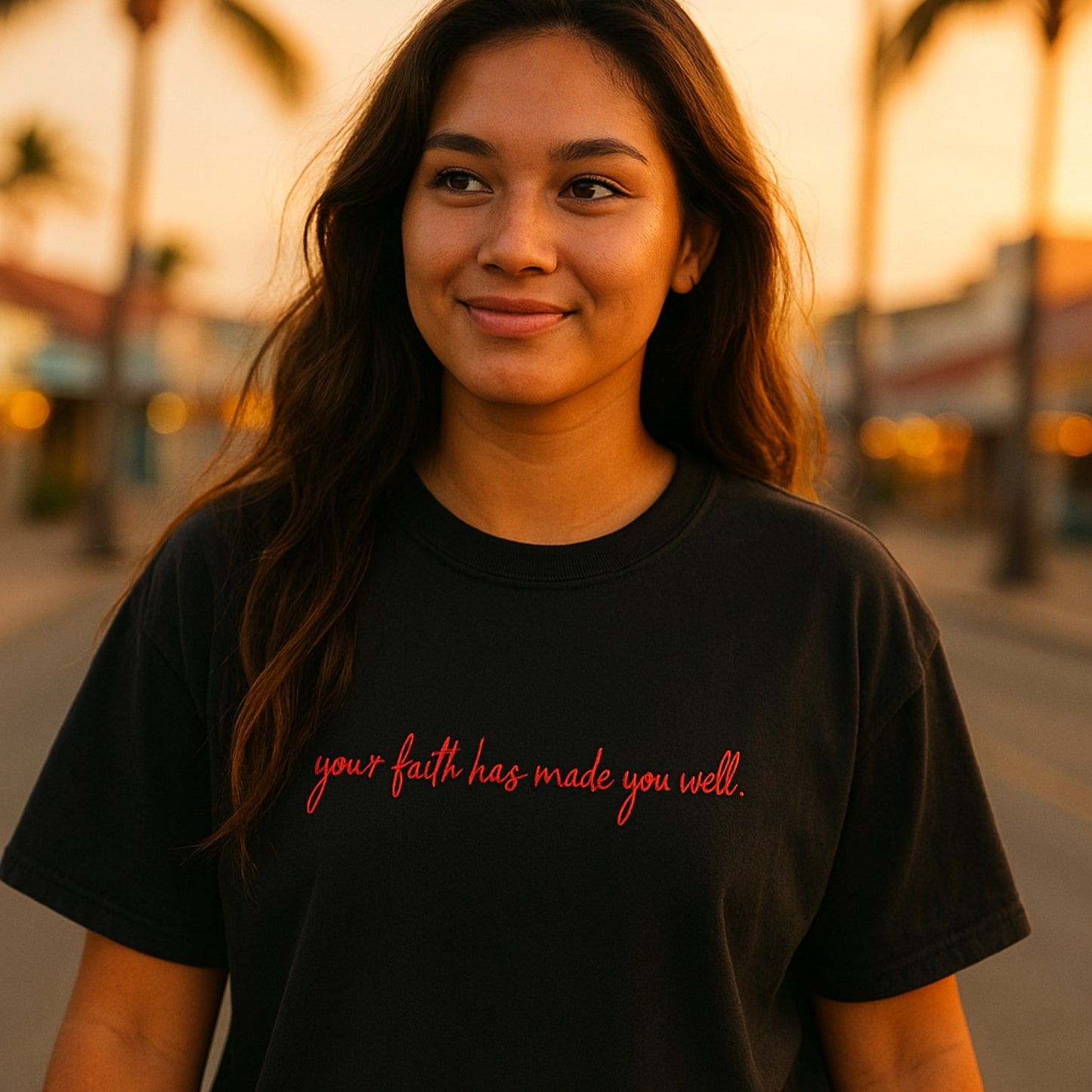 Faith has made you well | Oversized faded t-shirt